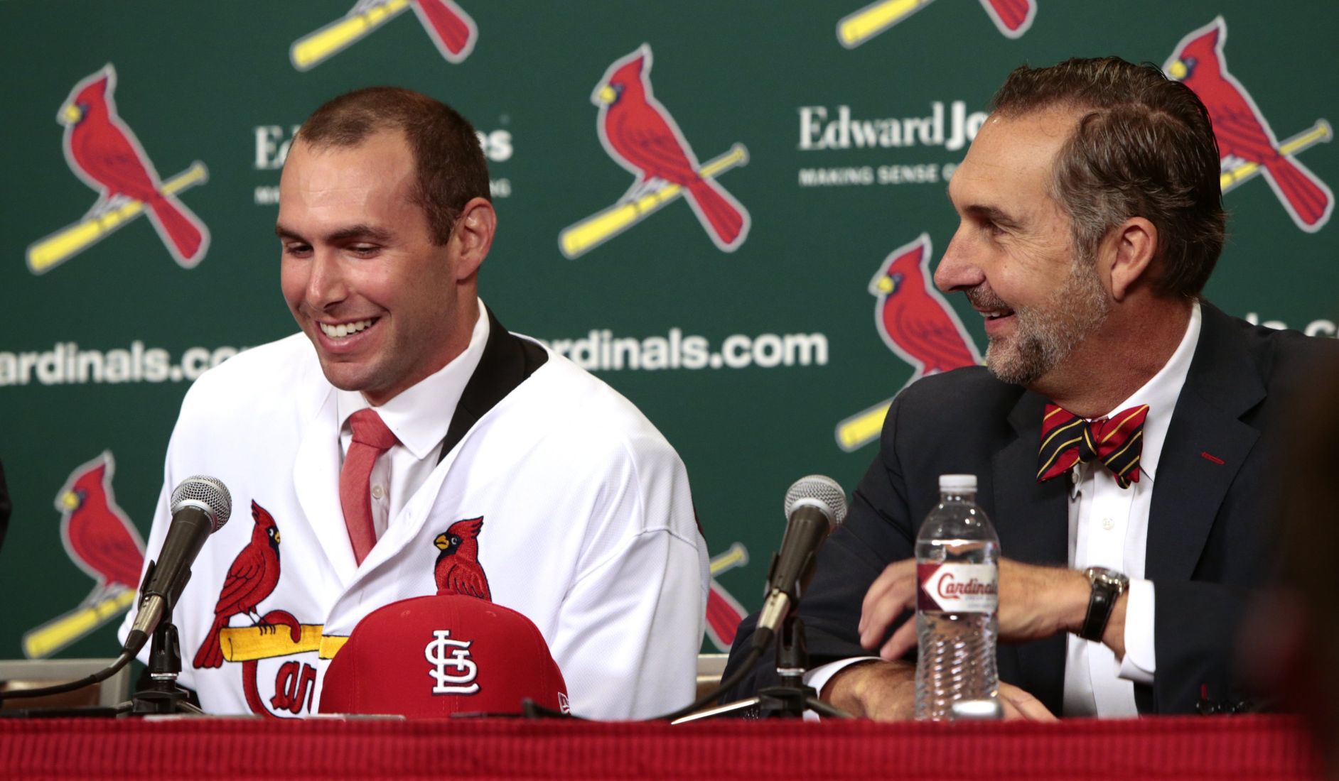 The cardinals present Paul Goldschmidt